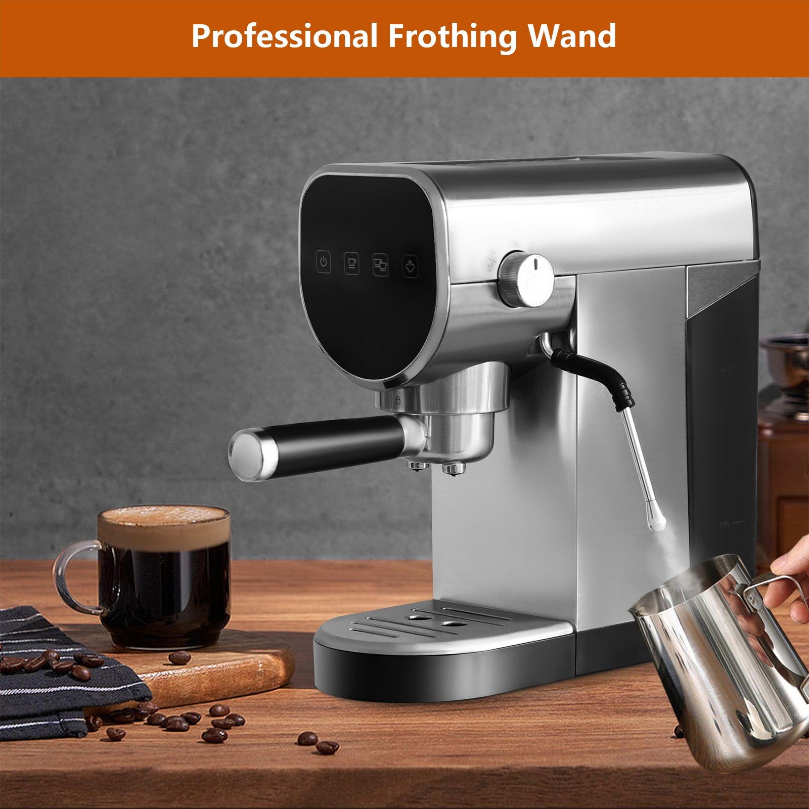 20 Bar Espresso Machine for Home with Milk Frother Wand, Coffee Maker with Digital Touch Screen - Bosonshop