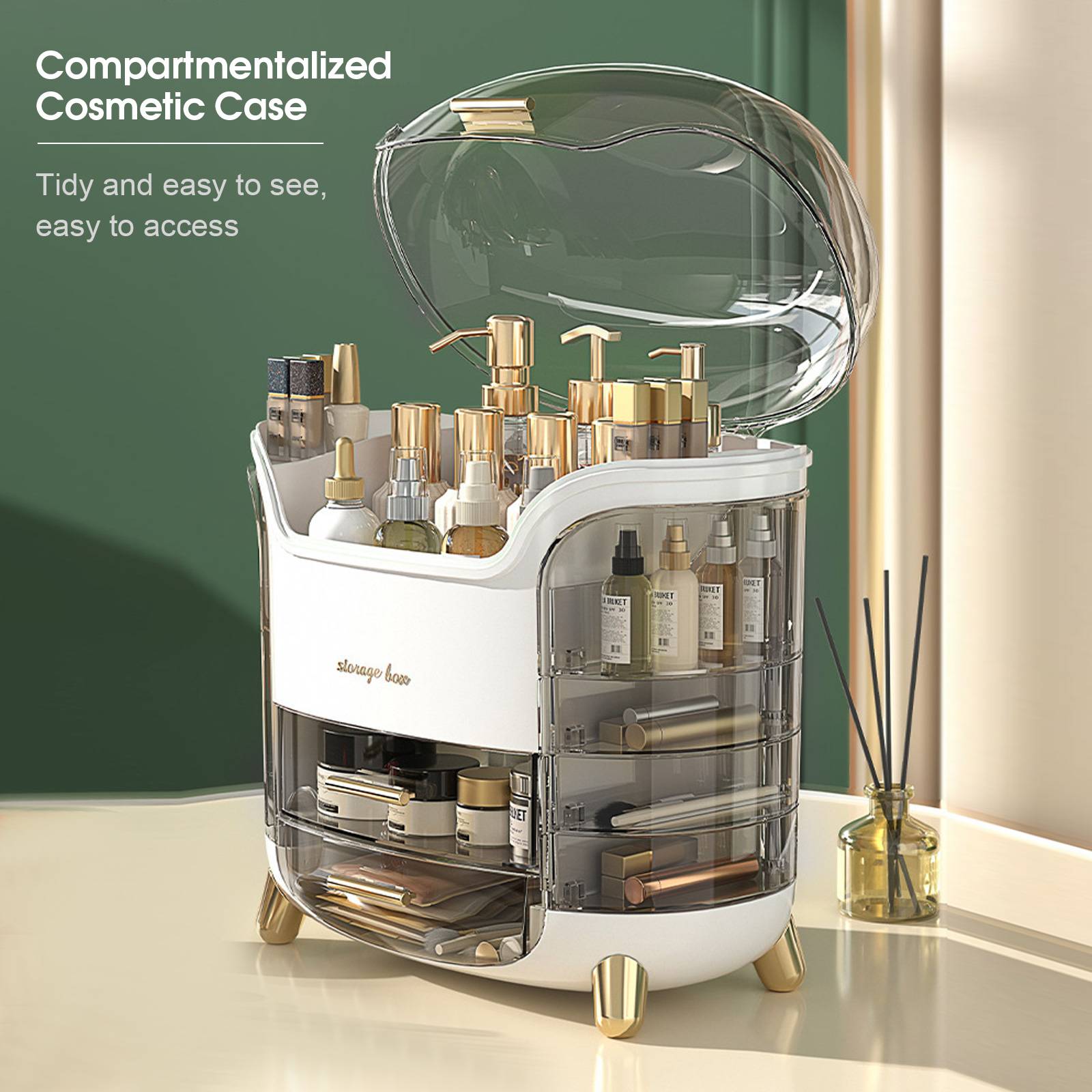 Cosmetics Organizer Box for Countertop and Drawers Skincare Organizers Box
