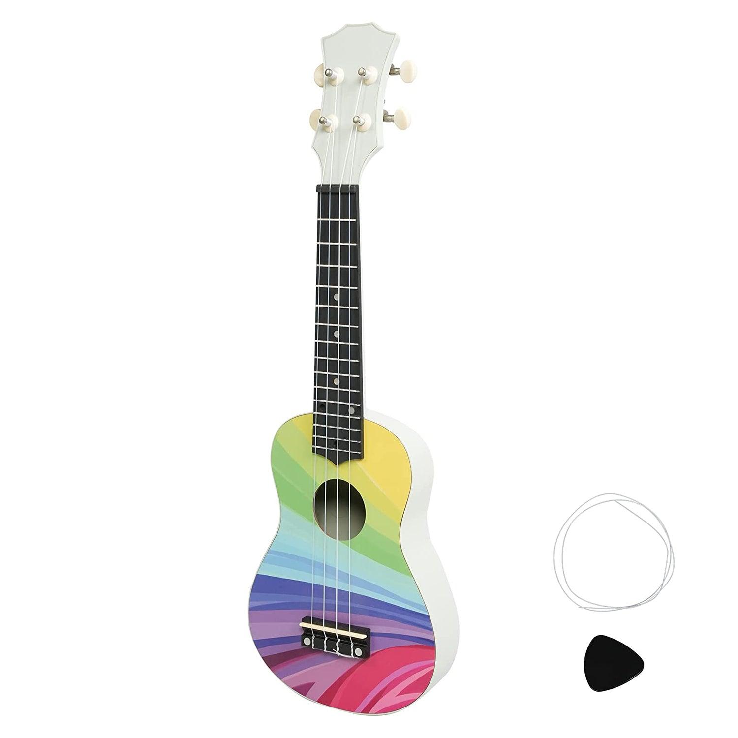 21 Inch Rainbow Soprano Ukulele for Kids Beginners