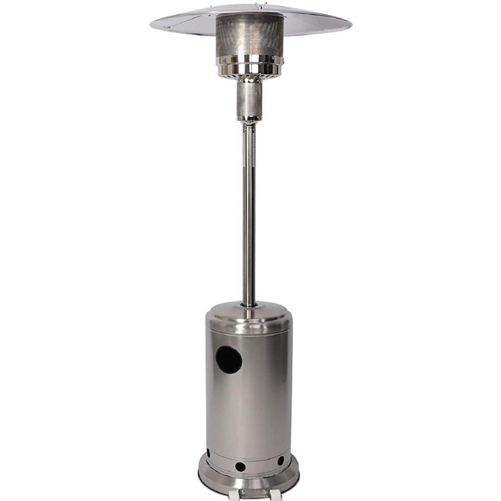 Outdoor Patio Heater Standing Gas LP Propane Heater with Wheels 87 Inches Tall 36000 BTU for Commercial Courtyard (Silver) - Bosonshop