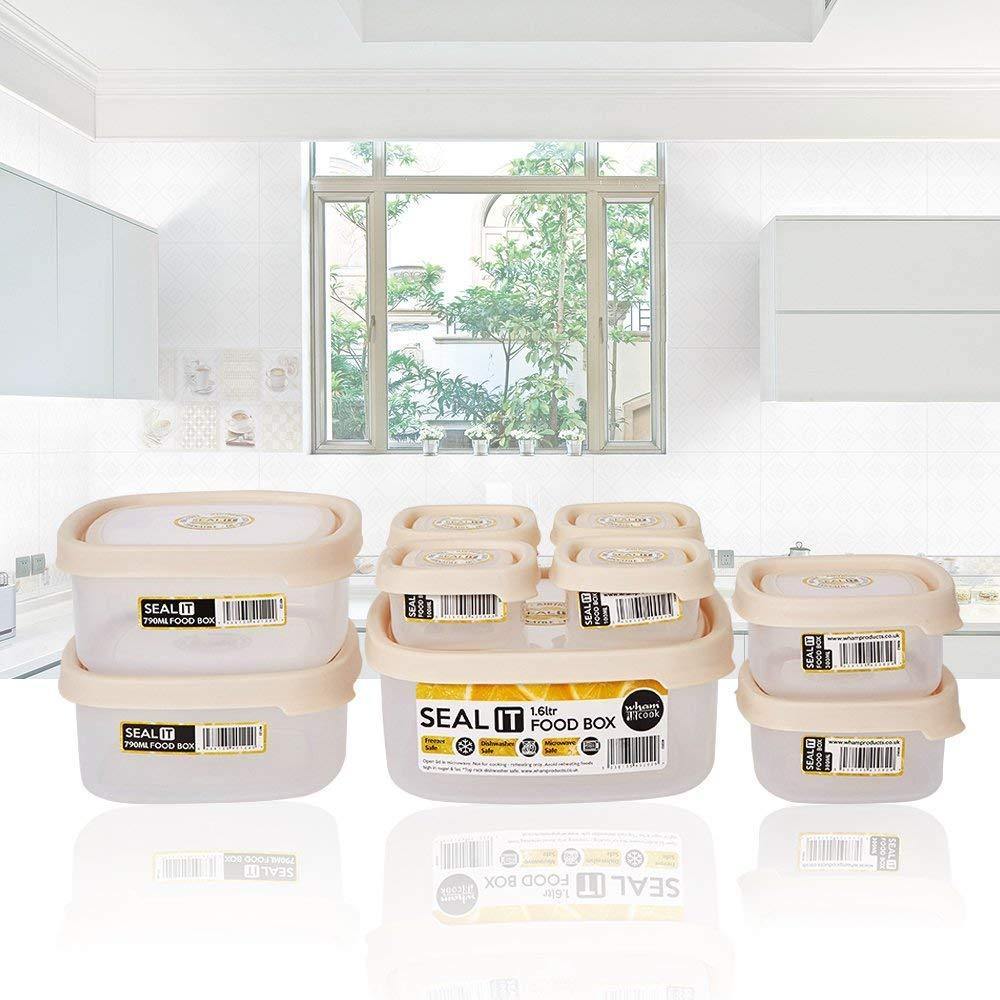 Bosonshop 18 Piece Food Storage Container Set with Easy Locking Lids,BPA Free and 100% Leak Proof,Plastic