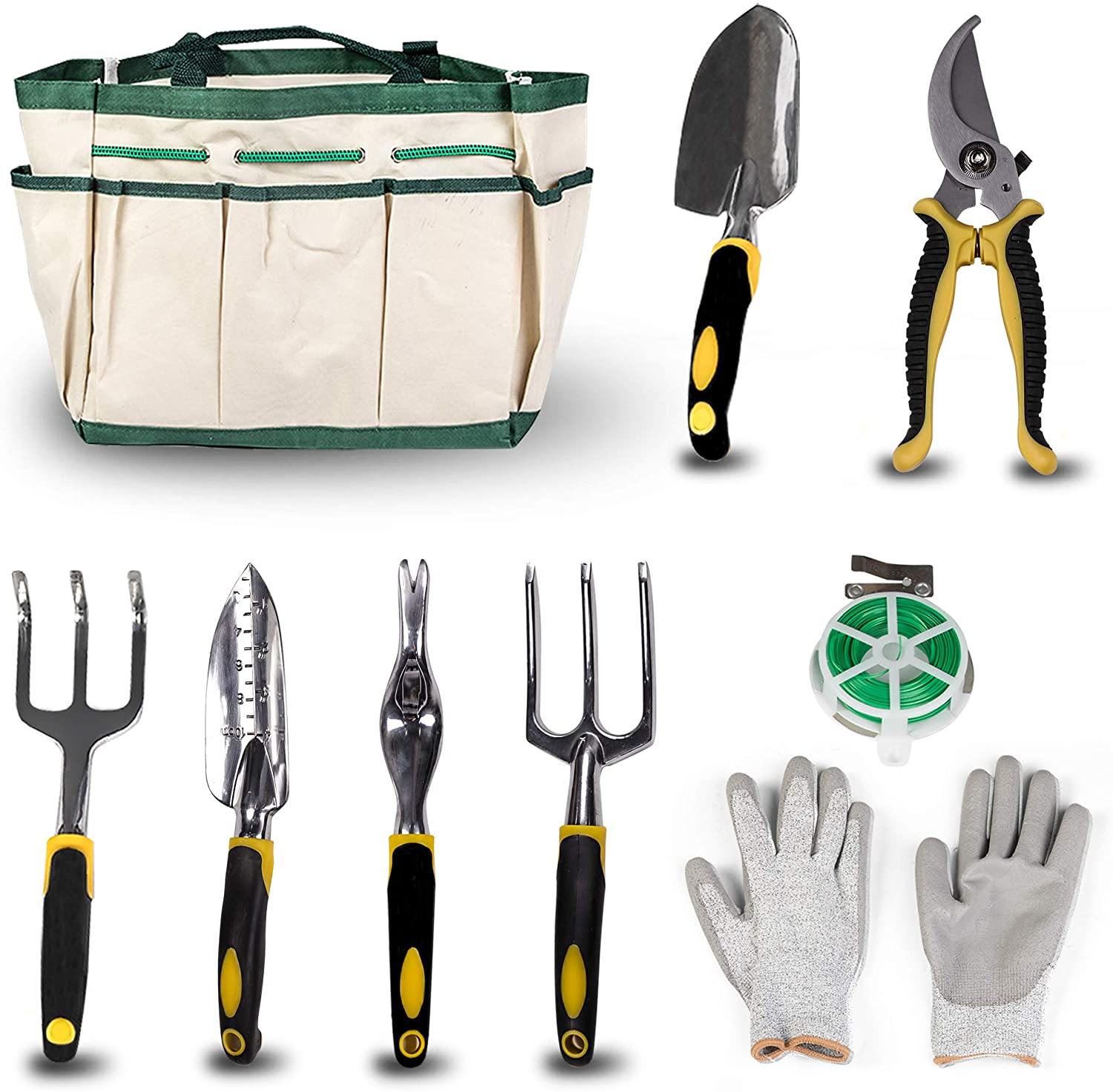 Garden Tool Set 9 Piece Manual Gardening Gifts Kit - Bosonshop