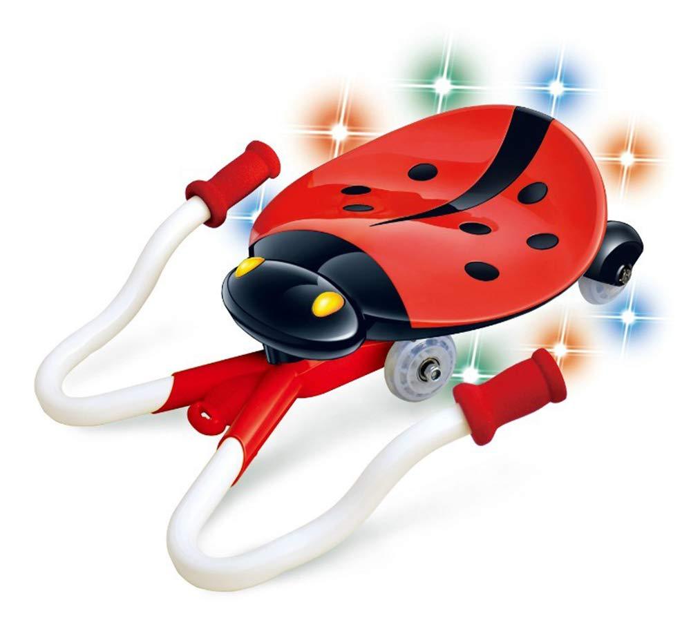 Bosonshop B/O Ride on Slide Car with Cute Ladybug Shape, with Music and Light, Red