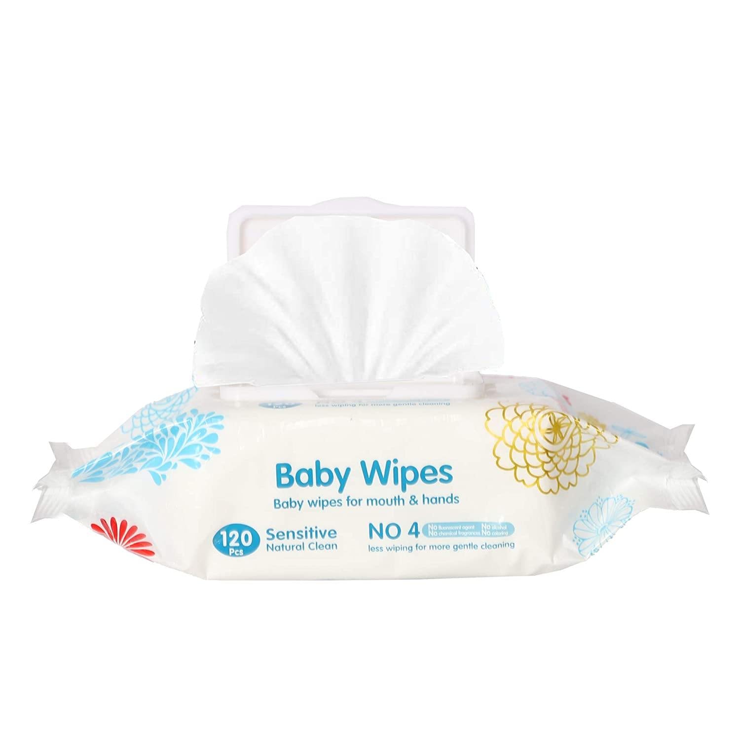 Baby Wipes Baby Wet Tissue Soft Cleaning Wipes Natural Wet Wipes, 6 Packs, 720 Wipes(1pc, 120 wipes) - Bosonshop