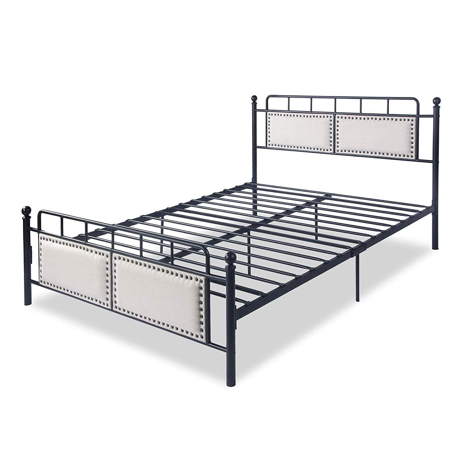 Bosonshop Mordern Full Size Platform Bed with Frame, Black, 12inch