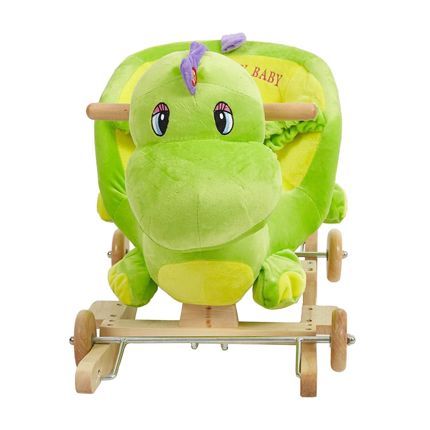 Bosonshop Baby Kids Toy Plush Rocking Horse Rocking Green Dinasour