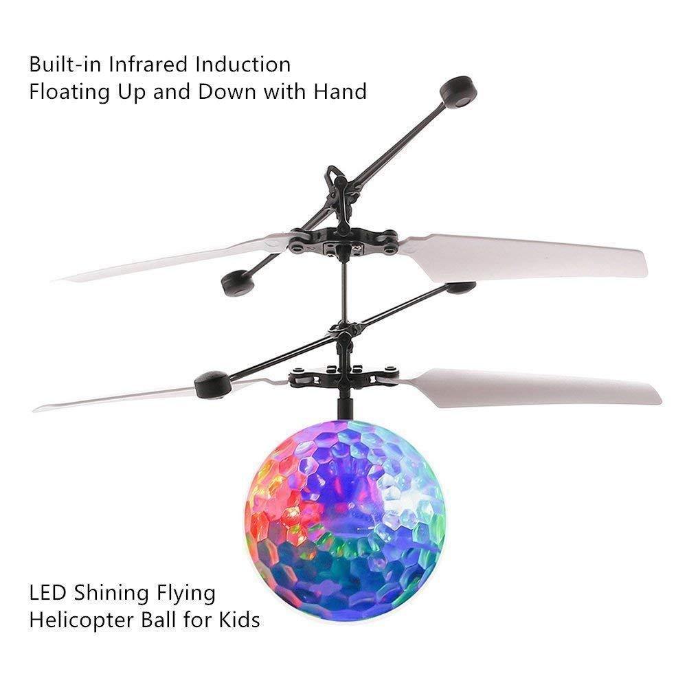 Bosonshop Flying Ball Infrared Induction Flying Toy for Kids Adults Built-in LED Light