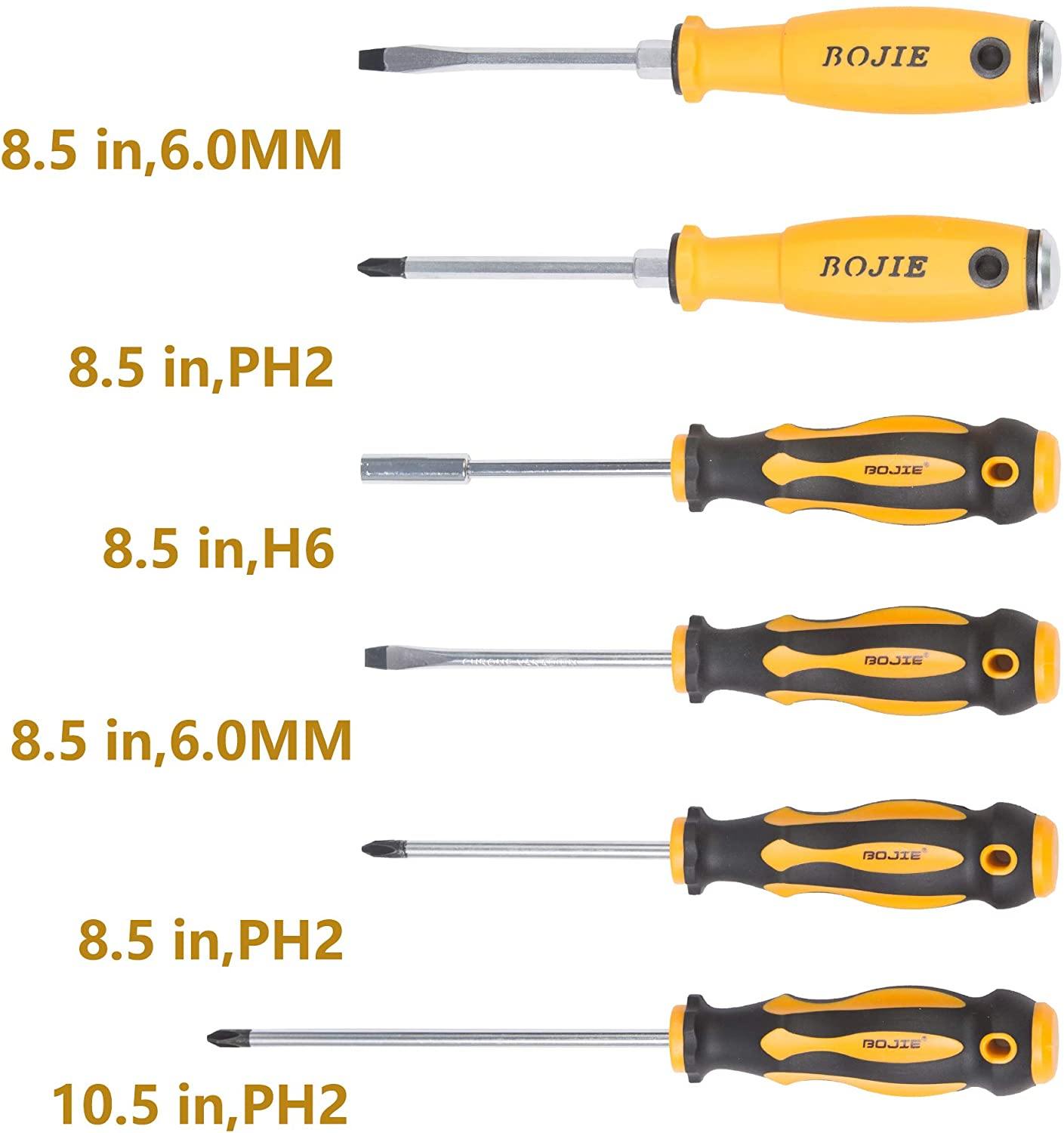 Screwdriver Set 32 PCS Professional Multi-Purpose Tool Screwdriver Bit Kit Socket with Portable Box Household Repair Tool Extension Kit Yellow - Bosonshop