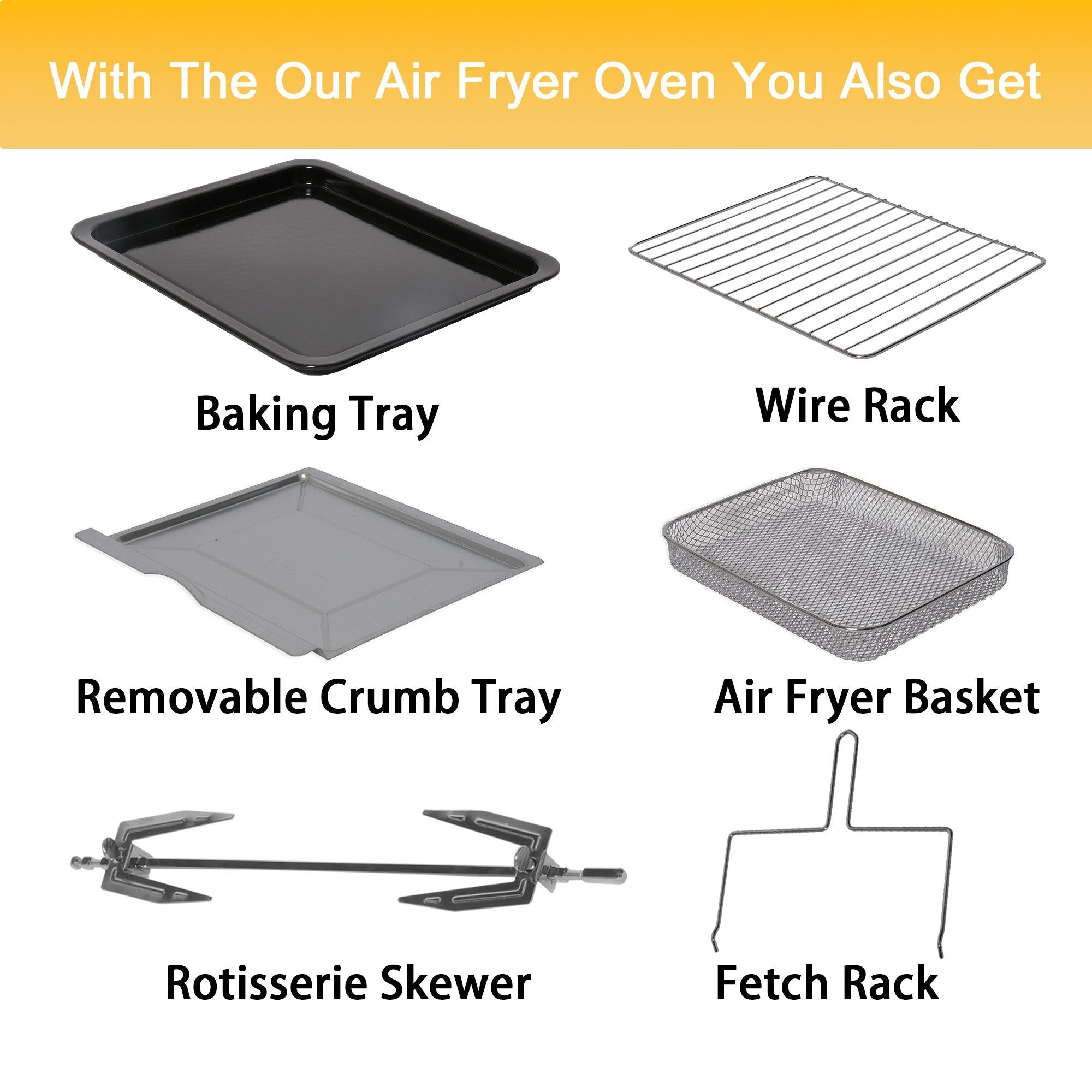 Digital Air Fryer Toaster Oven, 24 QT 10-In-1 Convection Countertop Oven Combination w/ 6 Accessories, Stainless Steel Finish, 1700W - Bosonshop