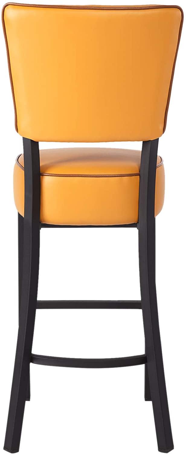 42" Upholstered Bar Stools with Cushioned Seat，Modern Dinning Kitchen Chair, Yellow - Bosonshop