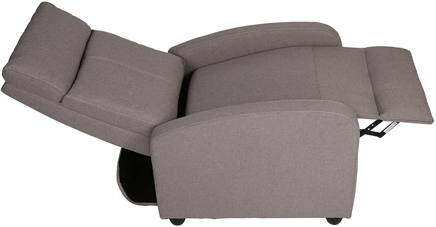 Fabric Recliner Chair Adjustable Single Sofa Home Theater Seating Recliner Reading Sofa for Living Room & Bedroom, Grey - Bosonshop