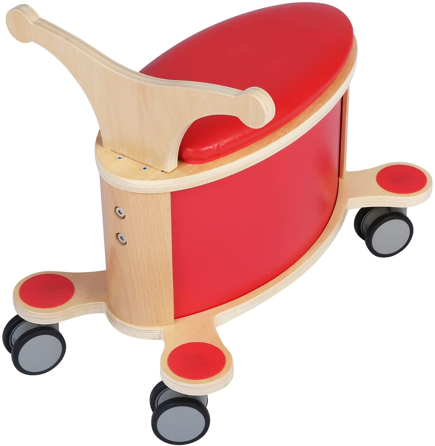 Baby Wooden Balance Toddler Bike with 4 Wheels & Storage Space - Bosonshop