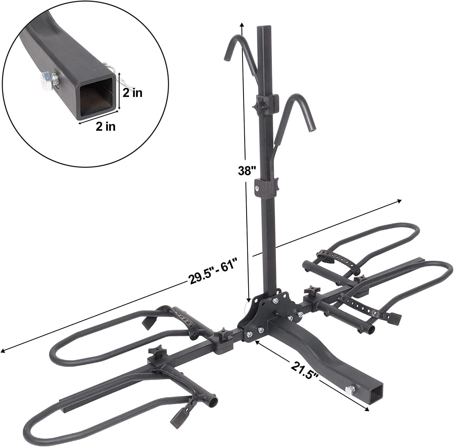 Hitch Mount Bike Rack 2 Bikes for Cars, SUV's, Trucks with 2" Hitch Receiver