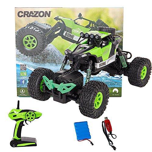 Bosonshop Electric RC Car 1:16 Remote Control Vehicle 2.4Ghz Off-Road Rock Crawler All Terrain Double-turn Waterproof Truck for Kids