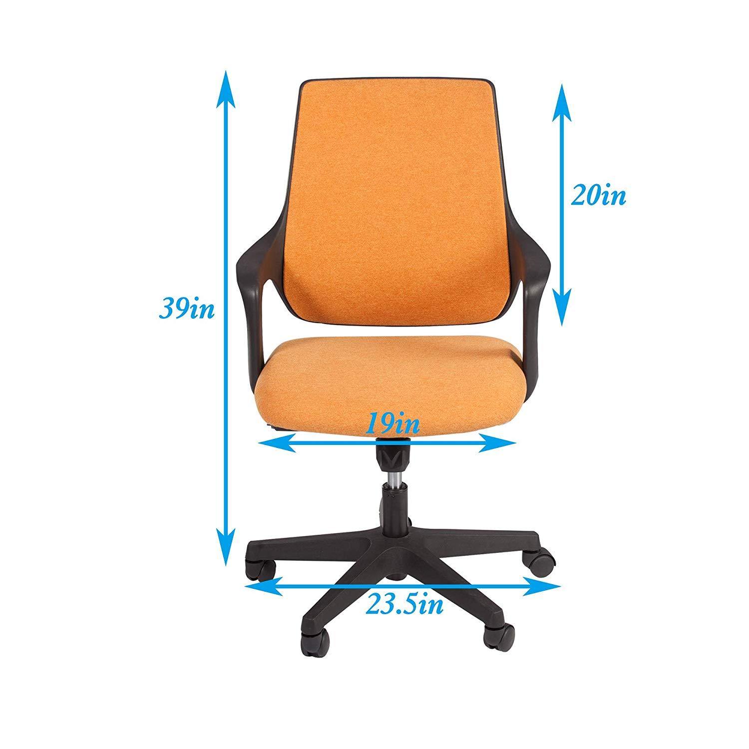 Bosonshop Mid Back Swivel Chair Swivel Office Desk Chair with Arm Office and Computer Chair,Orange and Black