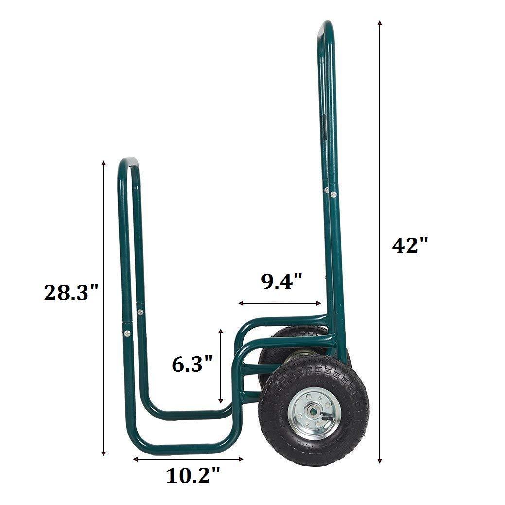 Bosonshop Rolling Wheeled Firewood Log Cart Portable Log Rack with Wheels for Backyard