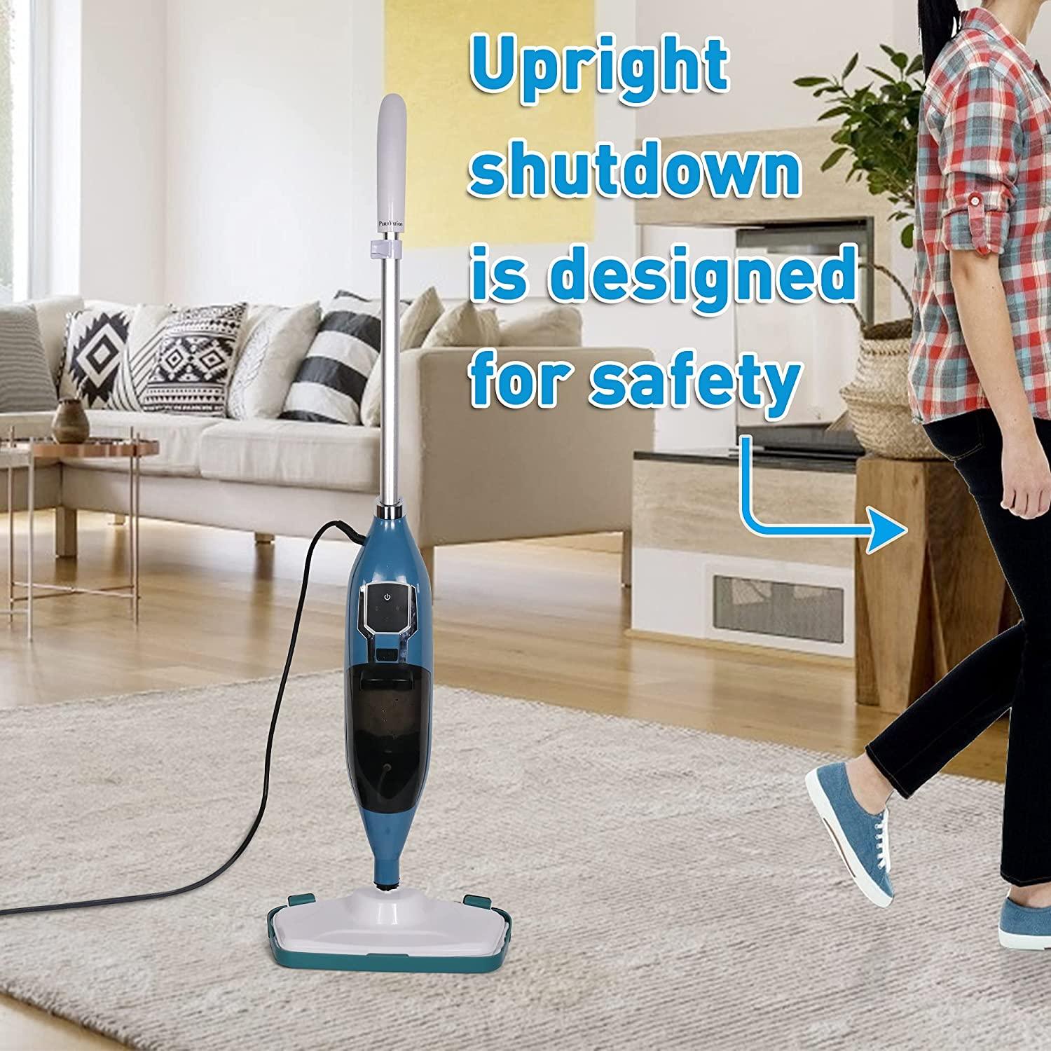 (Out of Stock) Steam Mop with 3 Steam Levels Hard Floor Cleaner, Adjustable Steamer with 550ml Water Tank and 2 Microfiber Pads