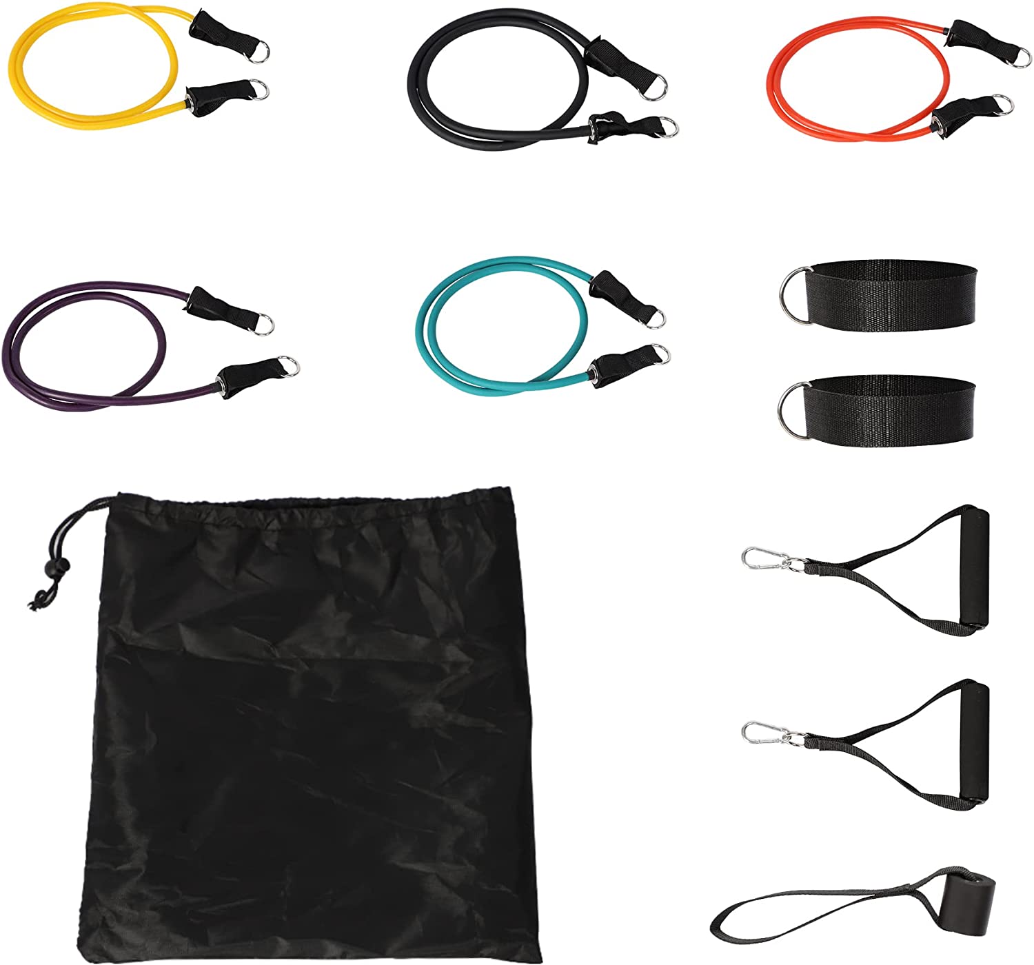 11 Pack Resistance Bands Set with Door Anchor Pulling Force Isolation Belt Set can be Adjustable - Bosonshop