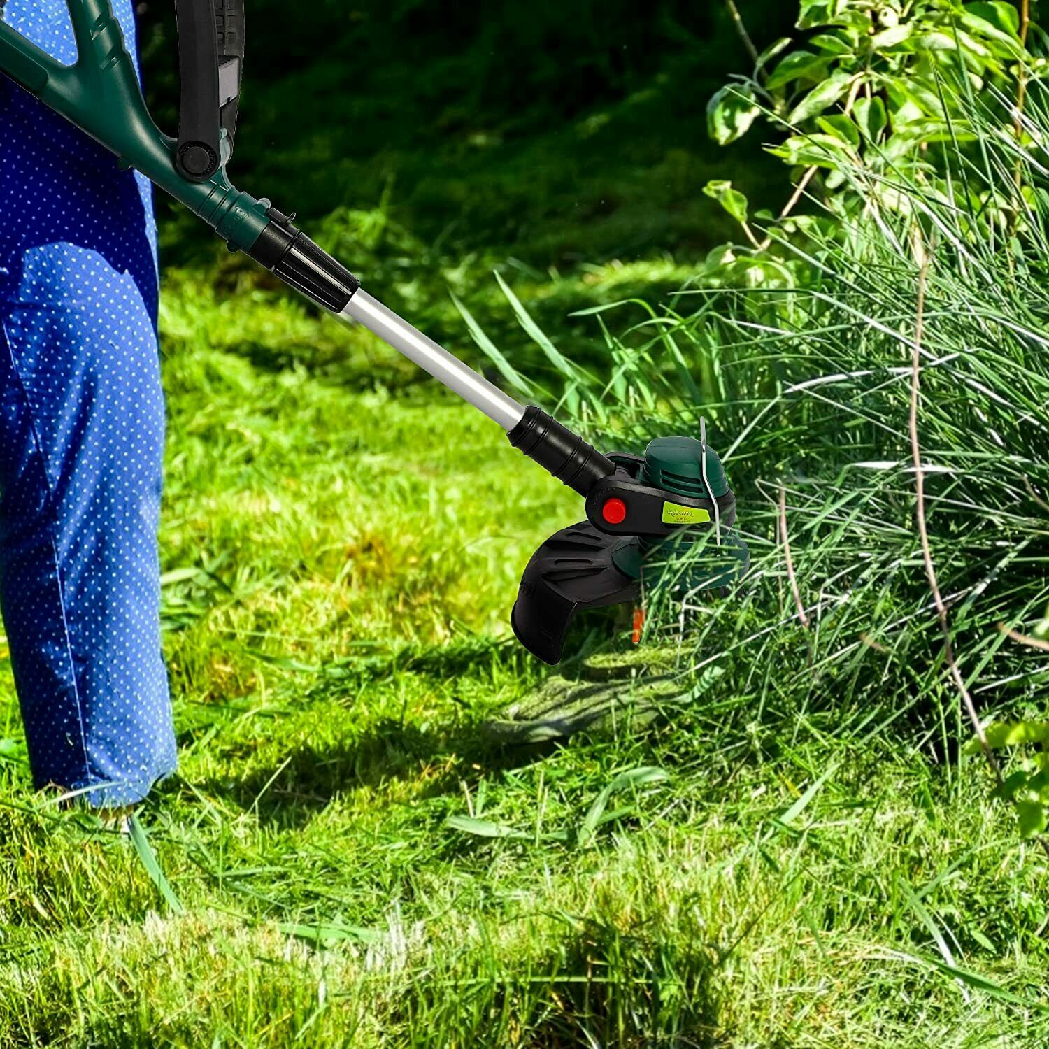 Cordless String Trimmer/Edger, 10" Electric Garden Weed Eater with 20V/2.0 AH Battery and Charge