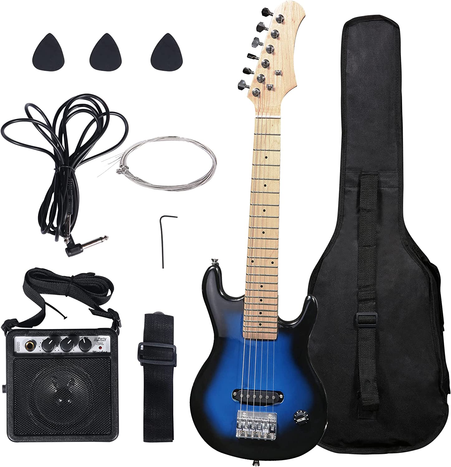 30" Electric Guitar Beginner Kits for Starter Guitar Includes Gig Bag, 5 W Amplifier, 6 Strings, Picks, Cable